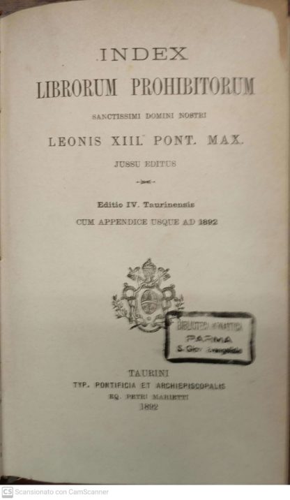 Index librorum prohibitorum , Sanctissimi Domini Nostri Leonis XIII Pont. Max. Cum appendice usque ad 1892.