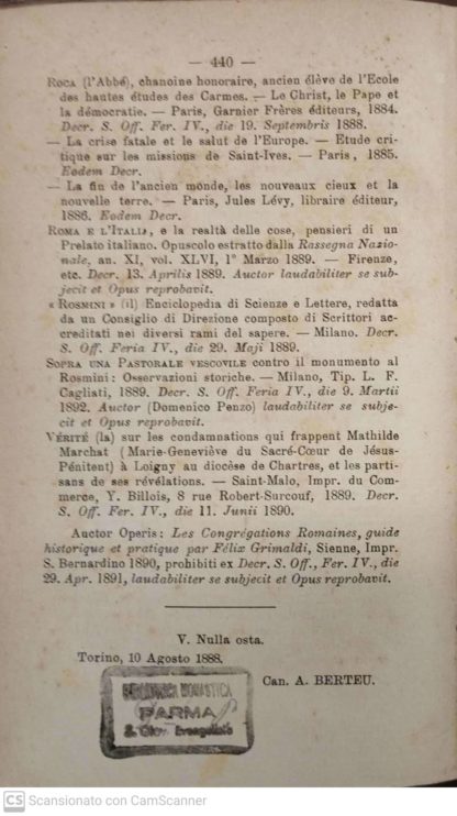 Index librorum prohibitorum , Sanctissimi Domini Nostri Leonis XIII Pont. Max. Cum appendice usque ad 1892.