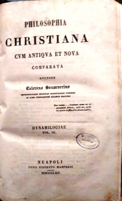 Philosophia Christiana cum antiqua et nova comparata.