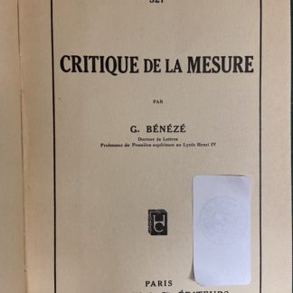 Critique de la Mesure