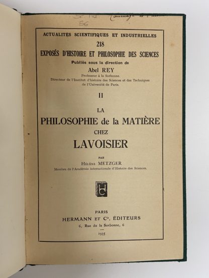 La philosophie de la matière chez Lavoisier