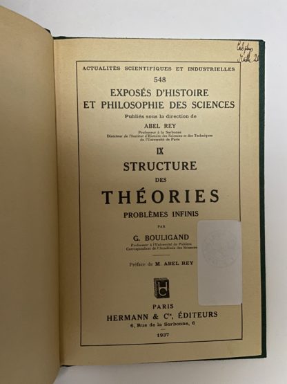 STRUCTURE DES THEORIES PROBLEMES INFINIS