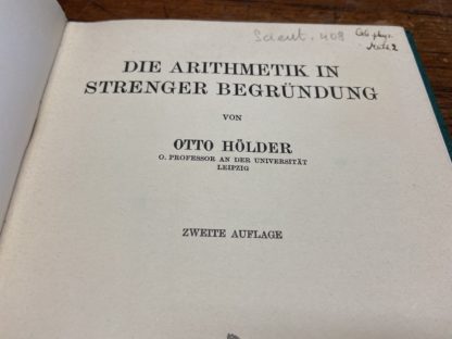 Die arithmetik in strenger begrundung