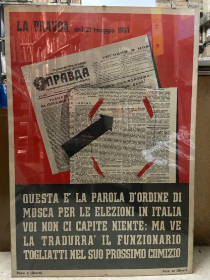 Locandina propaganda anticomunista La Pravda Pace e Libertà