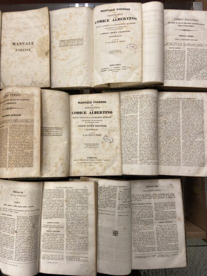 Manuale Forense ossia confronto fra il Codice Albertino, il Diritto Romano e la Legislazione anteriore con rapporto ed illustrazioni dei corrispondenti articoli del Codice Civile Francese ed Austriaco.