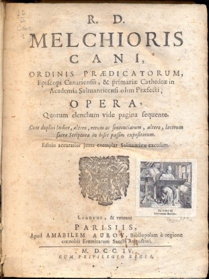 Opera, Quorum elenchum vide pagina frequente. Cum duplici Indice, altero, rerum ac Sententiarum, altero, locorum Sacrae Scripturae in hisce passim expositorum.