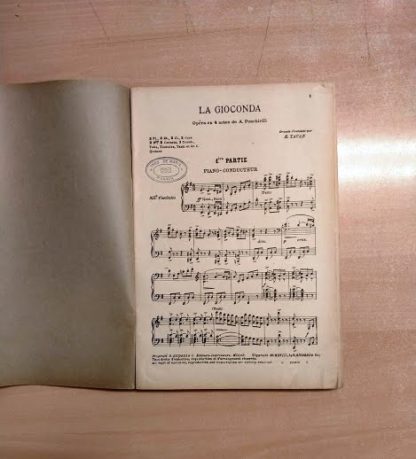 La Gioconda. Répertoire Emile Tavan. Grandes Fantaisies pour orchestre avec piano - conducteur.