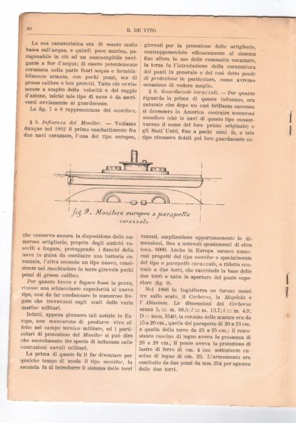 La corazzatura delle navi dai suoi primordi fino all' "Inflexible" e "Duilio" (1854-1876). Annuario della Rivista Tecnica Italiana degli Ingegneri Roma - 1897.