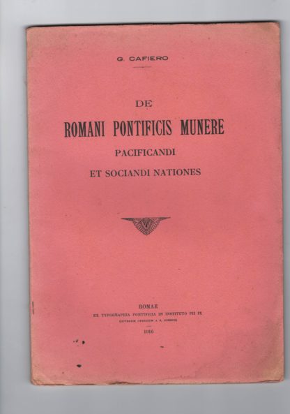 De Romani Pontificis munere pacificandi et sociandi nationes.