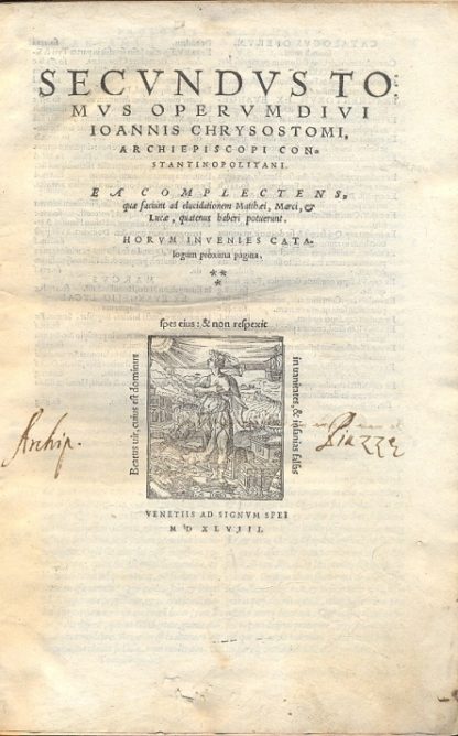 Operum e a complectens quae faciut ad elucidationem Matthei, & Marci, & Lucae, quatenus haberi potuerunt. Secundus tomus.