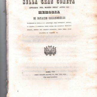 Sulla gran cometa apparsa nel marzo dell'anno 1843.