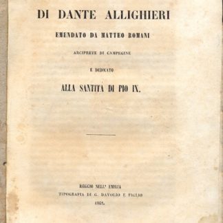 Il Convito di Dante Alighieri, emendato da Matteo Romani.