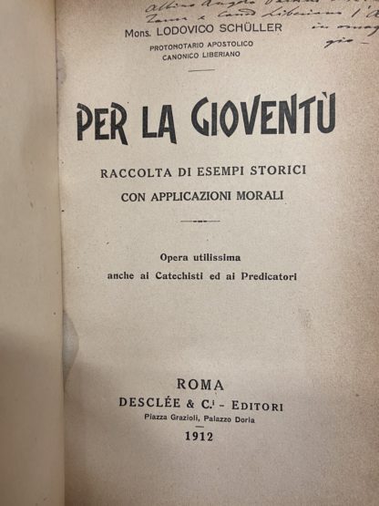 Per la gioventù. Raccolta di esempi storici con applicazioni morali.