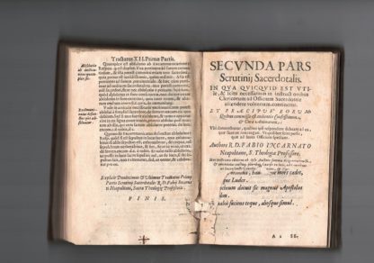 Scrutinij Sacerdotalis. In qua quicquid est utile e scitu necessarium in instructionibus clericorum ad officium sacerdotale ascendere volentium continetur.