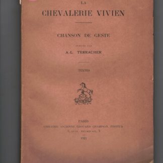 La Chevalerie Vivien. Chanson de geste.