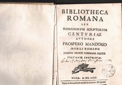 Bibliotheca Romana seu romanorum scriptorum centuriae.Volumen secundum.