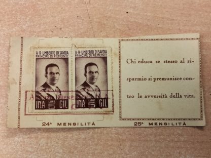 FRANCOBOLLO INA GIL -A.R.UMBERTODI SAVOIA PRINCIPE DI PIEMONTE L.5