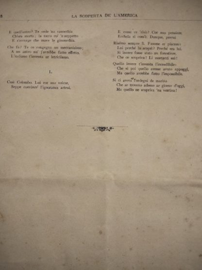 La scoperta de' l'America. L sonetti.