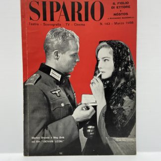 Rivista Sipario 143 marzo 1958 Marlon Brando e May Britt nel film I giovani Leoni