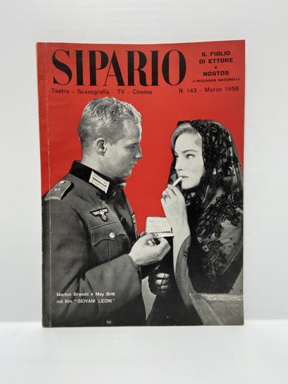 Rivista Sipario 143 marzo 1958 Marlon Brando e May Britt nel film I giovani Leoni