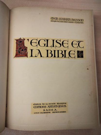 L'Eglise et la Bible.