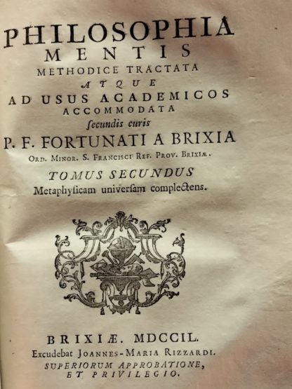 Philosophia Mentis Methodice Tractata atque ad usus academicos accomodata.