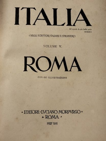 Roma. ( Italia, negli scrittori italiani e stranieri - vol. V).