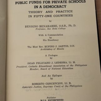 Public Funds for Private Schools in a Democracy.