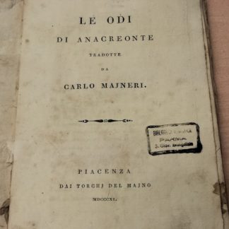 Le odi di Anacreonte, tradotte da Carlo Majneri.