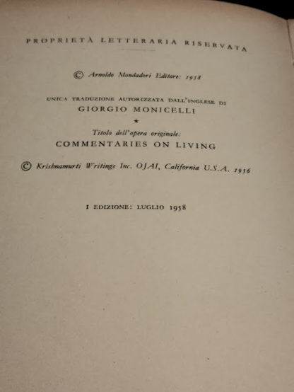 Meditazioni sul vivere. Prima edizione