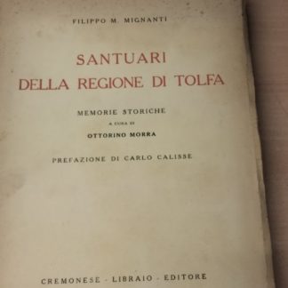Santuari della regione di Tolfa. Memorie storiche a cura di Ottorino Morra. Prefazione di Carlo Calisse.