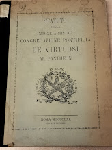 Statuto della Insigne Artistica Congregazione Pontificia de' Virtuosi al Pantheon.