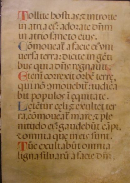 Foglio di Canto Gregoriano su pergamena.