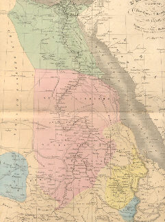 Egitto, Nubia, Abissinia, Dar-four e Kordofan.( Atlante Universale di Geografia antica e moderna. Redatto sui migliori Documenti Astronomici dietro le scoperte dei più recenti viaggiatori, sotto la direzione di Sciaparelli e Covino.)