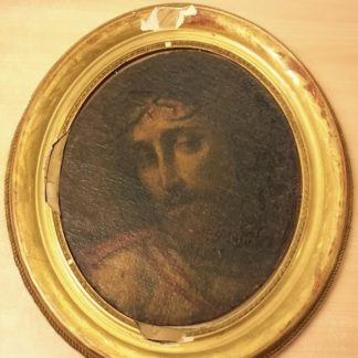 Dipinto antico Gesù con la corona di spine sec XVII