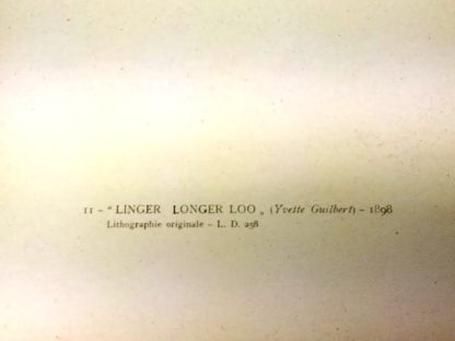 LINGER LONGER LOO(Yvette Guilbert)