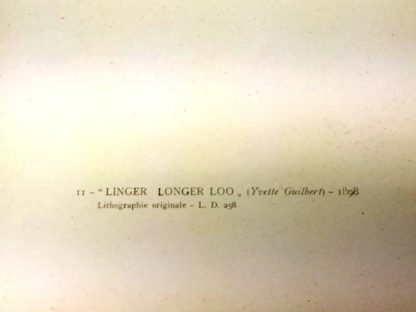 LINGER LONGER LOO(Yvette Guilbert)