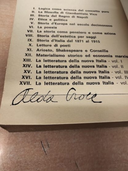 La Letteratura della nuova Italia.