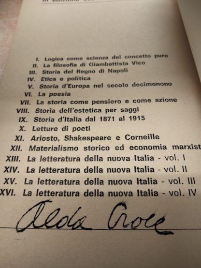 La Letteratura della nuova Italia.