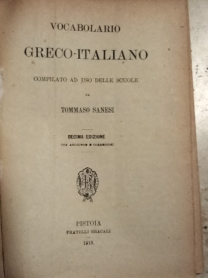 Vocabolario Greco-Italiano.
