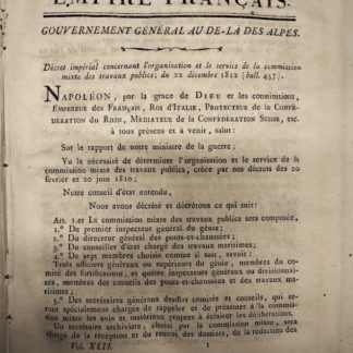 Empire francais. Gouvernement general au de la des Alpes. Vol. XLII.