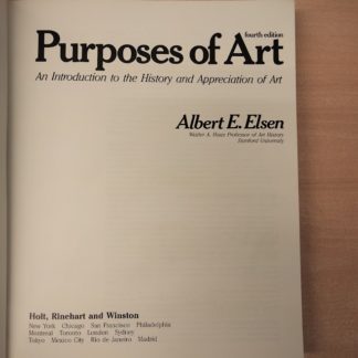 Purposes of art. An introduction to the history and appreciation of art. Fourth edition.