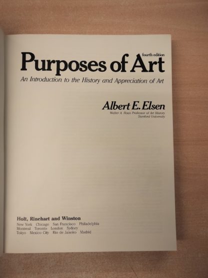 Purposes of art. An introduction to the history and appreciation of art. Fourth edition.