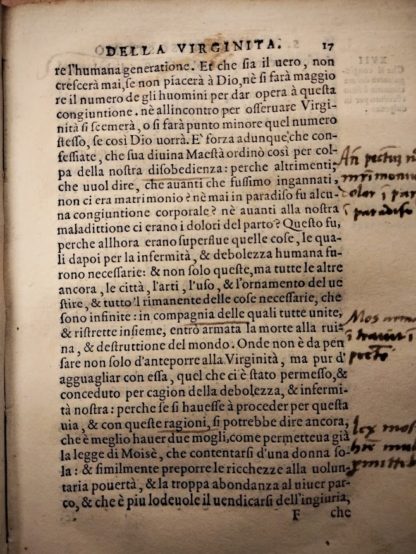 Libro di S. Giovanni Chrisostomo della Verginità tradotto in lingua volgare. Tradotto da Silvestro Gigli (si ricava dalla dedica).