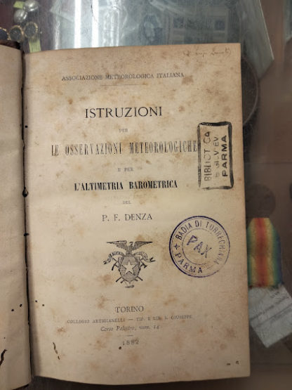 Istruzioni per le osservazioni meteorologiche e per l'altimetria barometrica.