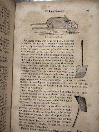 Manuel theorique et pratique du jardinier contenant: les connaissances elementaires de la culture; l'organisation des plantes, leur fecondation et leur multiplication; les epoques des semis, la taille des arbre;...