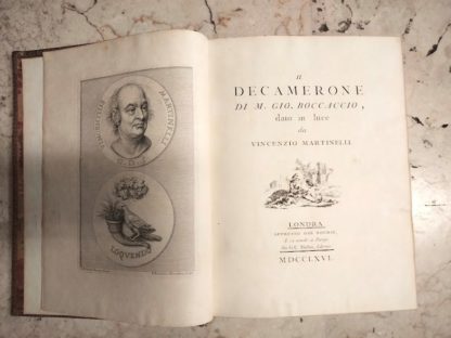 Il Decamerone di M.Gio.Boccaccio,dato in luce da Vincenzo Martinelli.