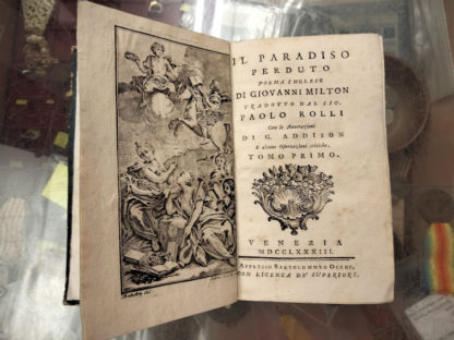 Il paradiso perduto poema inglese tradotto dal sig Paolo Rolli con le annotazioni di G. Addison.