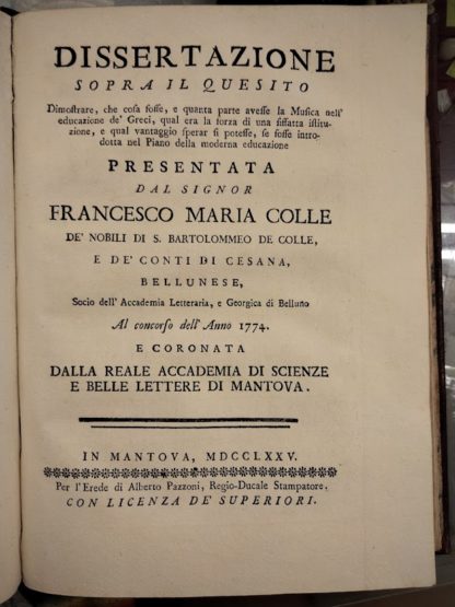 Ragguaglio delle funzioni fattesi in Mantova per celebrare l'inagurazione della nuova fabbrica della Reale Accademia delle scienze e belle arti.