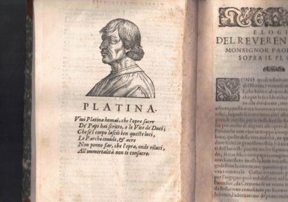 Historia delle Vite dei Sommi Pontefici, dal Salvator Nostro sino a Paolo V. Ora ampliaata da D. Gio. Stringa delle Vite di Clemente VIII, di Leone XXI & di Paolo V. Illustrata con le Annotazioni del Panvinio, nelle vite descritte dal Platina, & con la Cronologia Ecclesiastica dell'istesso, tradotta in lingua italiana, & ampliata da Bartolomeo Dionigi. Ornata nuovamente di bellissimi Ritratti di tutti essi Pontefici dal naturale. Et in questa ultima impressione arricchito con i Nomi, Cognomi, Patrie e Titoli di tutti quei Cardinali, de i quali se n'ha potuto haver cognitione, raccolti dal sudetto Dionigi dall'opera del Panvinio e da gli atti della Cancelleria apostolica. Con te fedelim e copiose tavole, una de Papi, l'altra de i Cardinali, & la terza fatta e nuovamente di tutte le cose Notabili, che nell'Opera si contegnono.